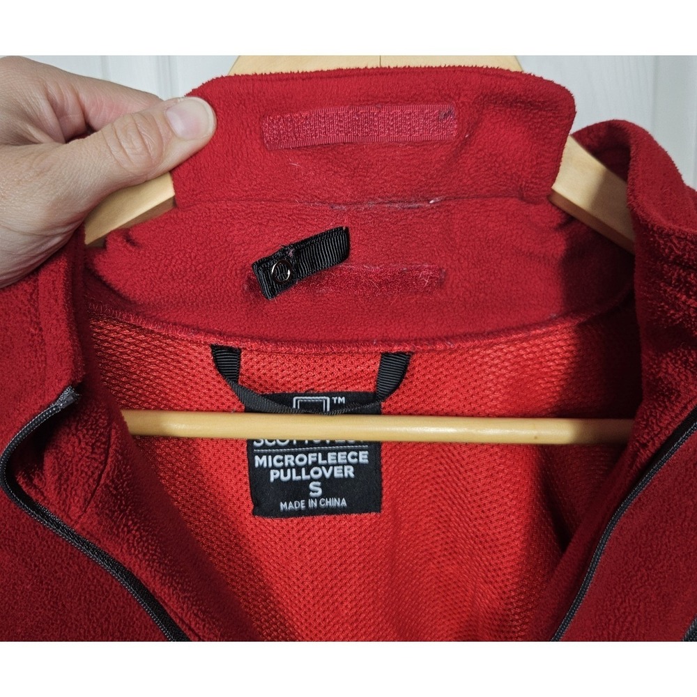 ScotteVest 1/4 Zip Microfleece Pullover Mens S Red Travel Outdoor TEC Vented - Picture 11 of 13